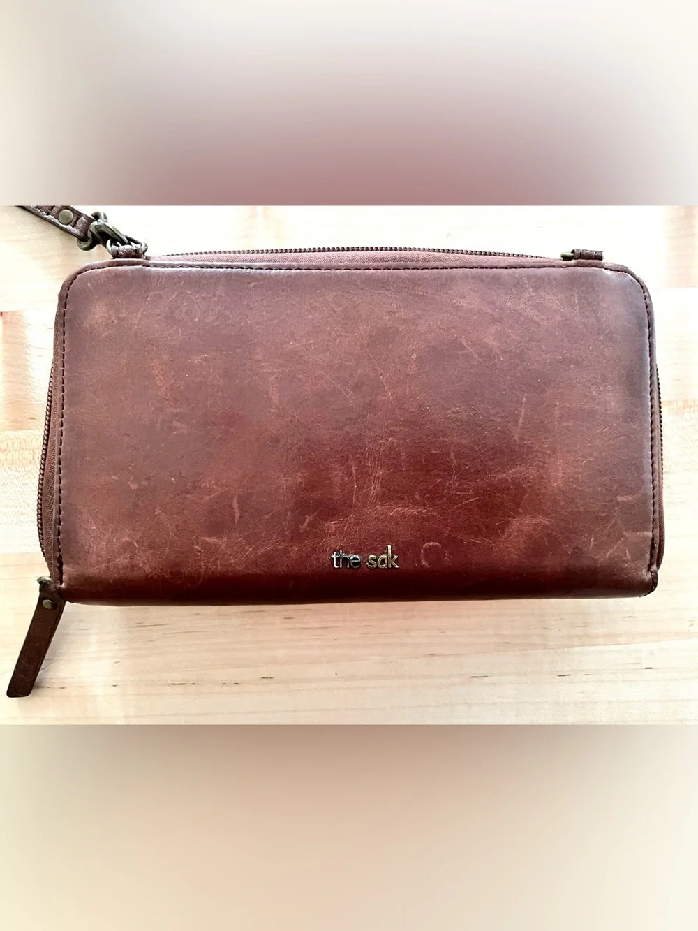 The Sak Iris Large Smartphone Wallet Crossbody in the Tobacco Floral